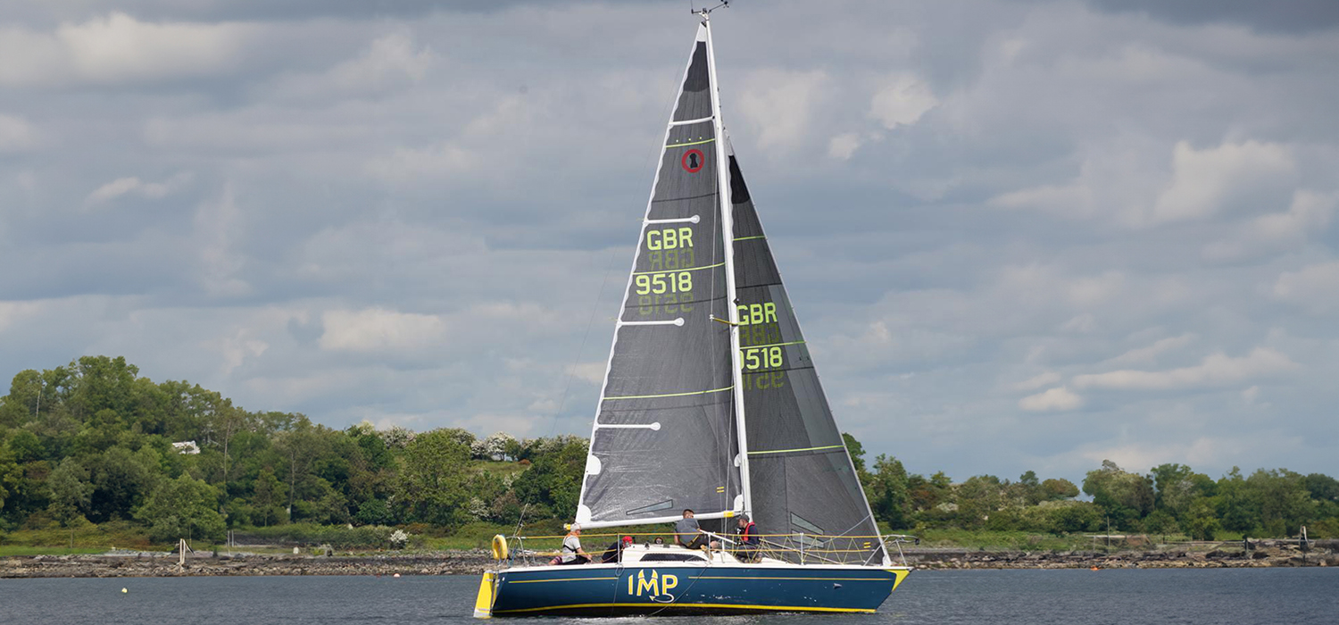 Imp - sailing upwind Hunter Impala "Imp" sailing upwind, racing with Dart sails full set of sails
