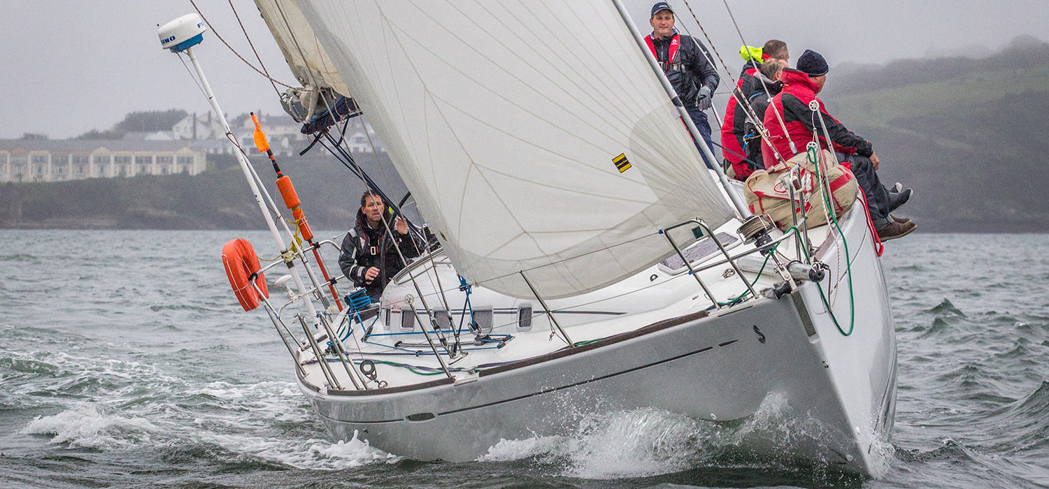 Yacht sailing downwind Yacht sailing downwind in strong winds using Dart sails